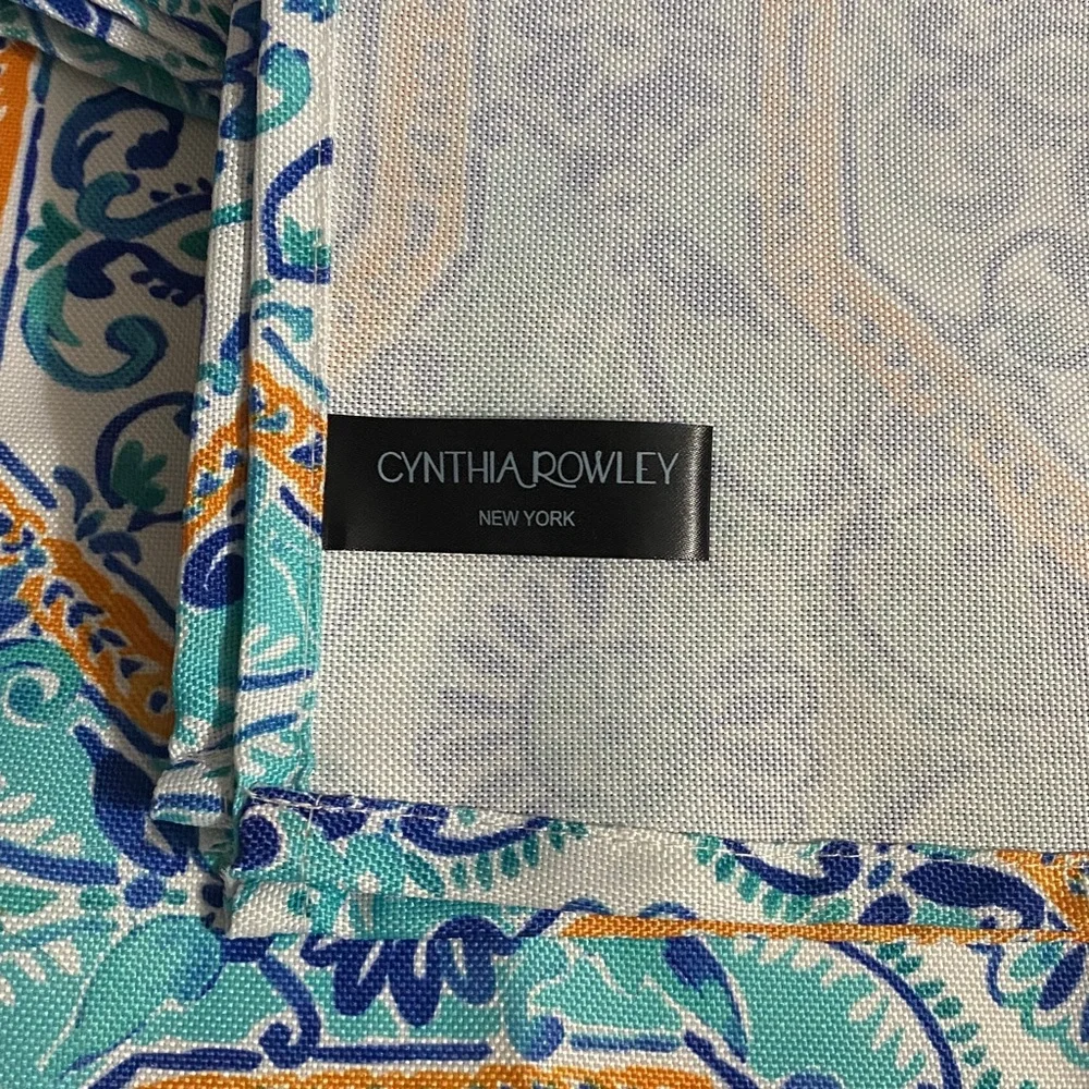 Cynthia Rowley Dinner Napkins, Set of four, Floral, Geometric, Statement, NWOT